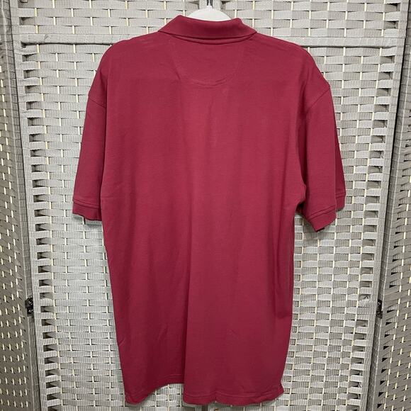 IZOD Basix Pique Polo Shirt Men’s Size M Red Cotton Knit Short Sleeve NEW - Picture 2 of 7